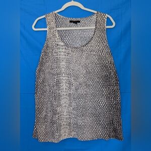 Kenneth Cole Snakeskin Brown Gray Print Tank Large EUC